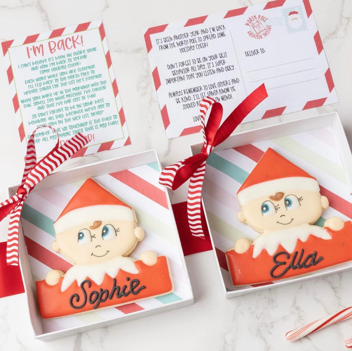 Elf Arrival Personalized Cookie