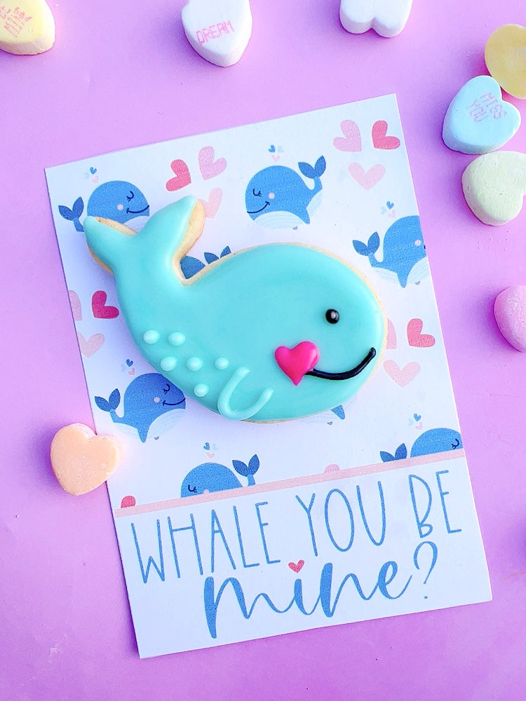 Whale you be my Valentine Cookie